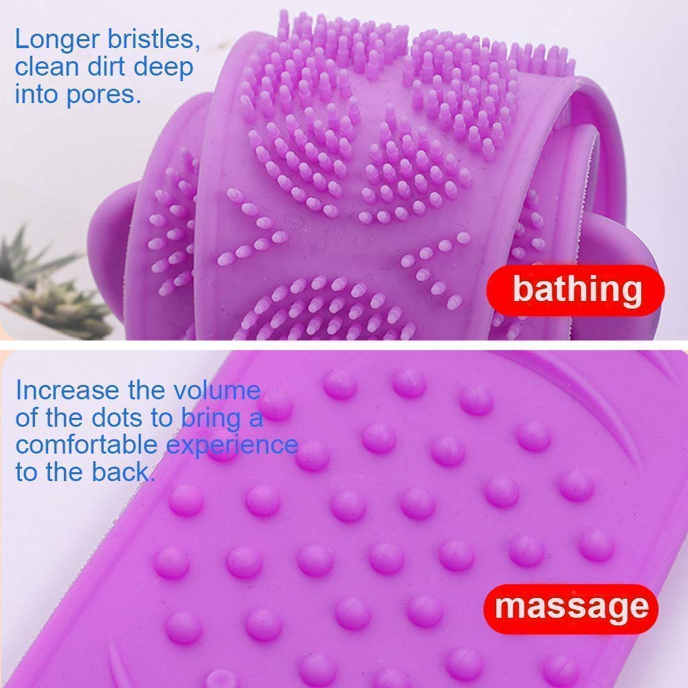 Mapperz Silicon Double Side Shower Exfoliating Belt Removes Bath Towel, Rub Back Mud Silica Gel Bath Towel Shower Strap Deep Clean & Massage (multi colour)