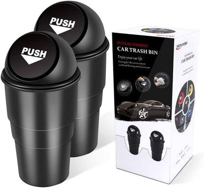 MAPPERZ Small Mini Trash Bin Car Trash Garbage Can for Car Office Home/ Car Mini Trash Plastic Ash Bin - Black