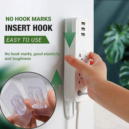 MAPPERZ Double-Sided Adhesive Wall Hooks- Wall-Sticking Hooks Without Punching and Nails, Waterproof and Oil-Proof, Heavy-Duty Self-Adhesive Hooks for Bathroom and Kitchen (10)