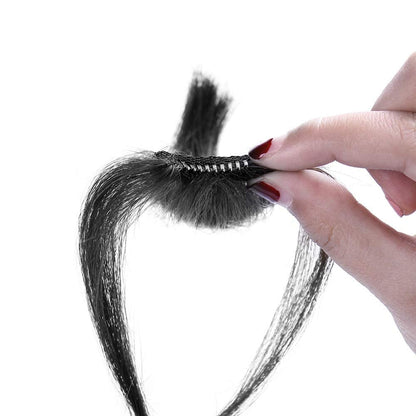 MAPPERZ Clip in Bangs Front Neat Air Fringe One Piece Clip in Fringe Hair Extensions with Temples for Women (Natural Color)