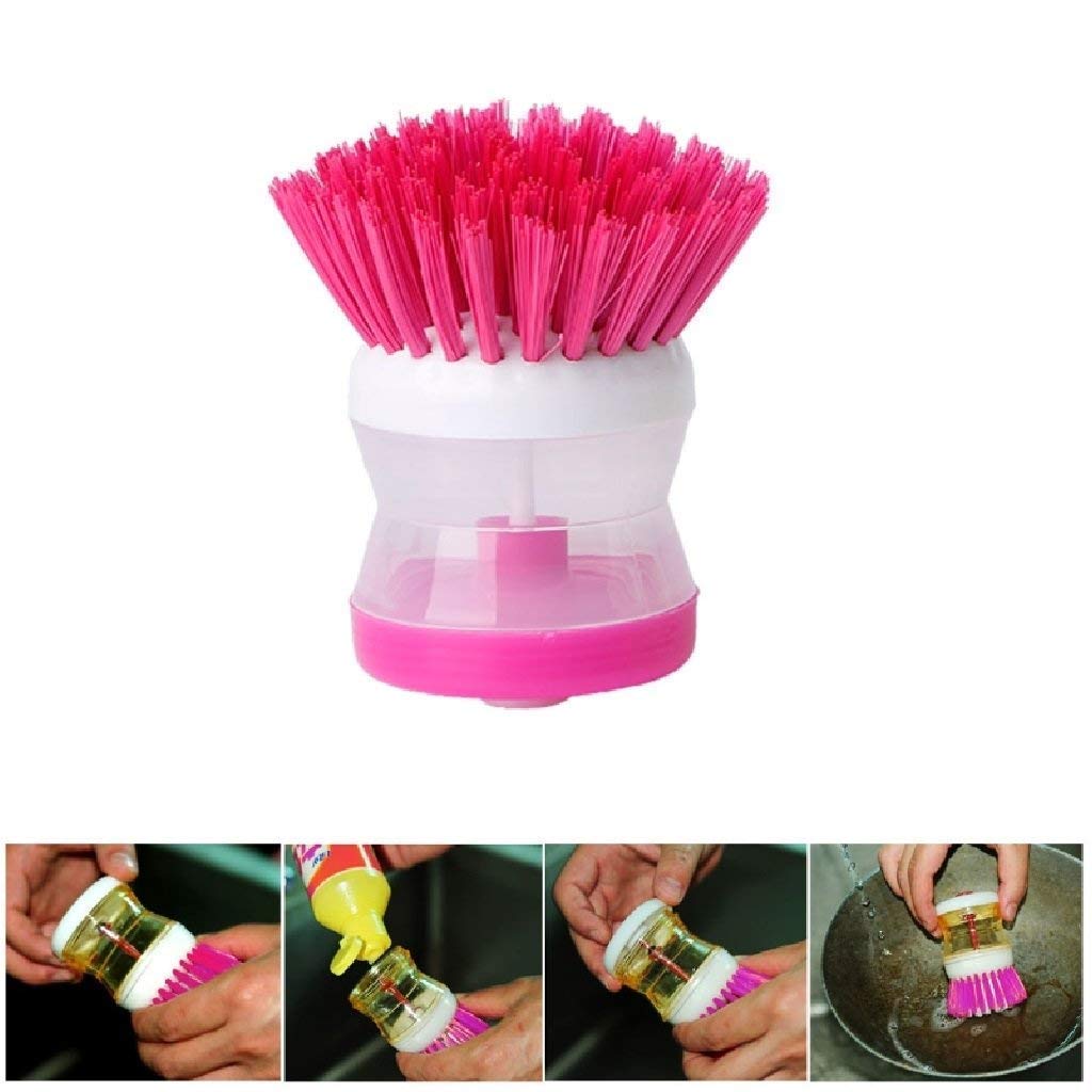 MAPPERZ Dish/Washbasin Cleaning Brush with Inbuilt Soap Dispenser for Multipurpose Cleaning