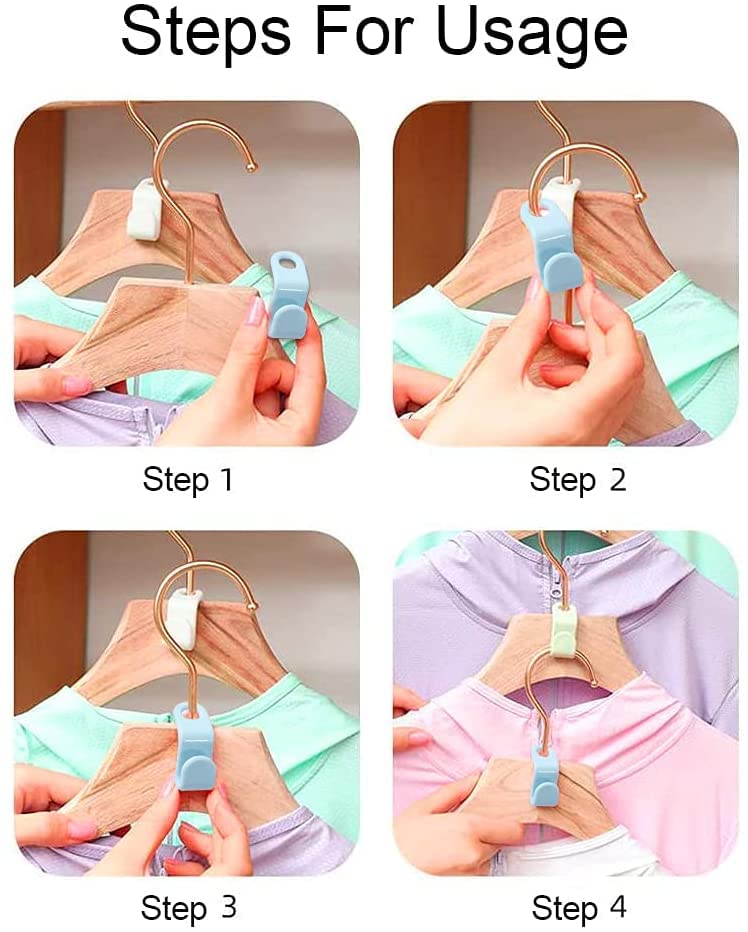 MAPPERZ Extendable Hooks Hanger for Clothes/ Connector Hooks for Hanger Heavy Duty Space Saving Cascading Connection/ Organizer Space-Saving Clip