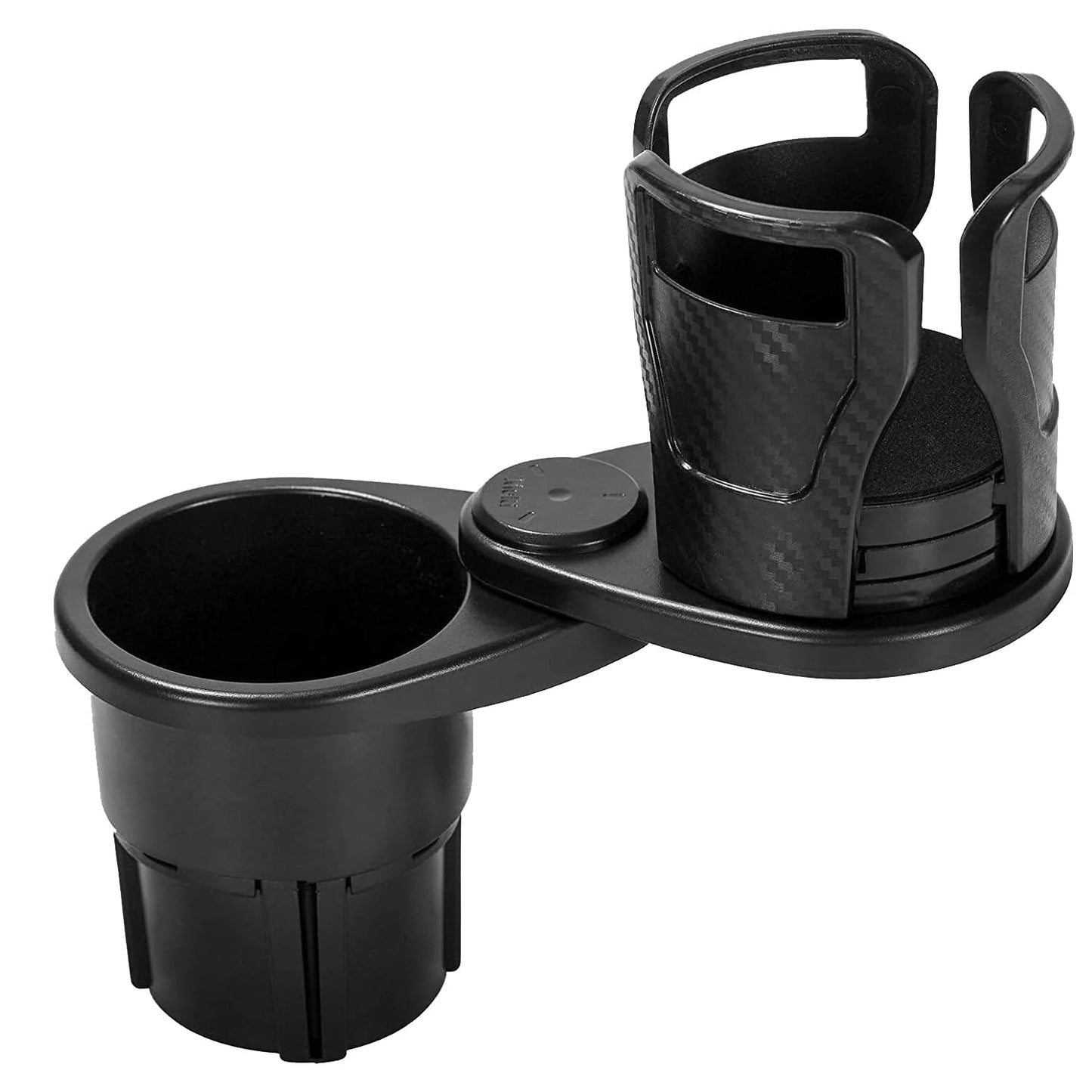 MAPPERZ 2 in 1 Multifunctional Car Cup Holder, Adjustable Expander Adapter Organizer with 360° Rotating & Locking Function for Bottles Cups Drinks Snack for Seat Automotive Auto Truck RV, Pack of 1