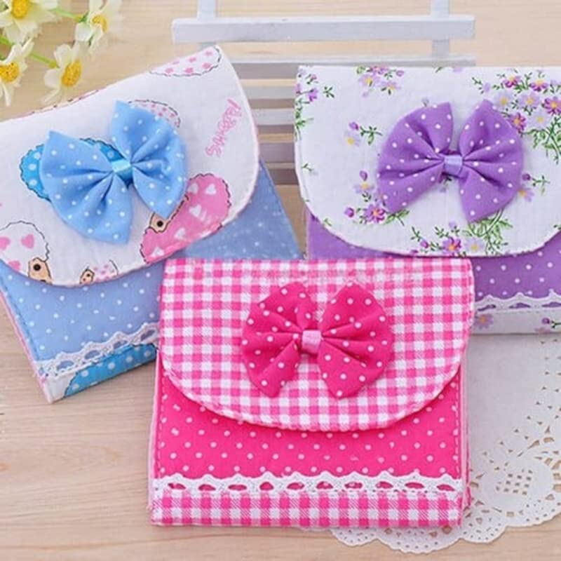 MAPPERZ Sanitary Napkin Pad Pouch Holder for Women/Travel Friendly Water-Proof Storage Organizers for Sanitary Pads/Pad Holder Handbag (Pack of 1, Multicolor)