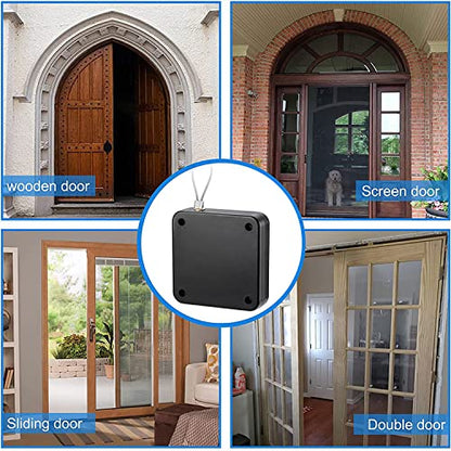 MAPPERZ Punch-Free Automatic Sensor Door Closer, Residential Sliding Screen Door Closer, Commercial Multifunctional Door Closer, Auto Door Closer with Steel Drawstring