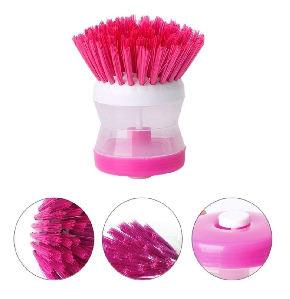 MAPPERZ Dish/Washbasin Cleaning Brush with Inbuilt Soap Dispenser for Multipurpose Cleaning