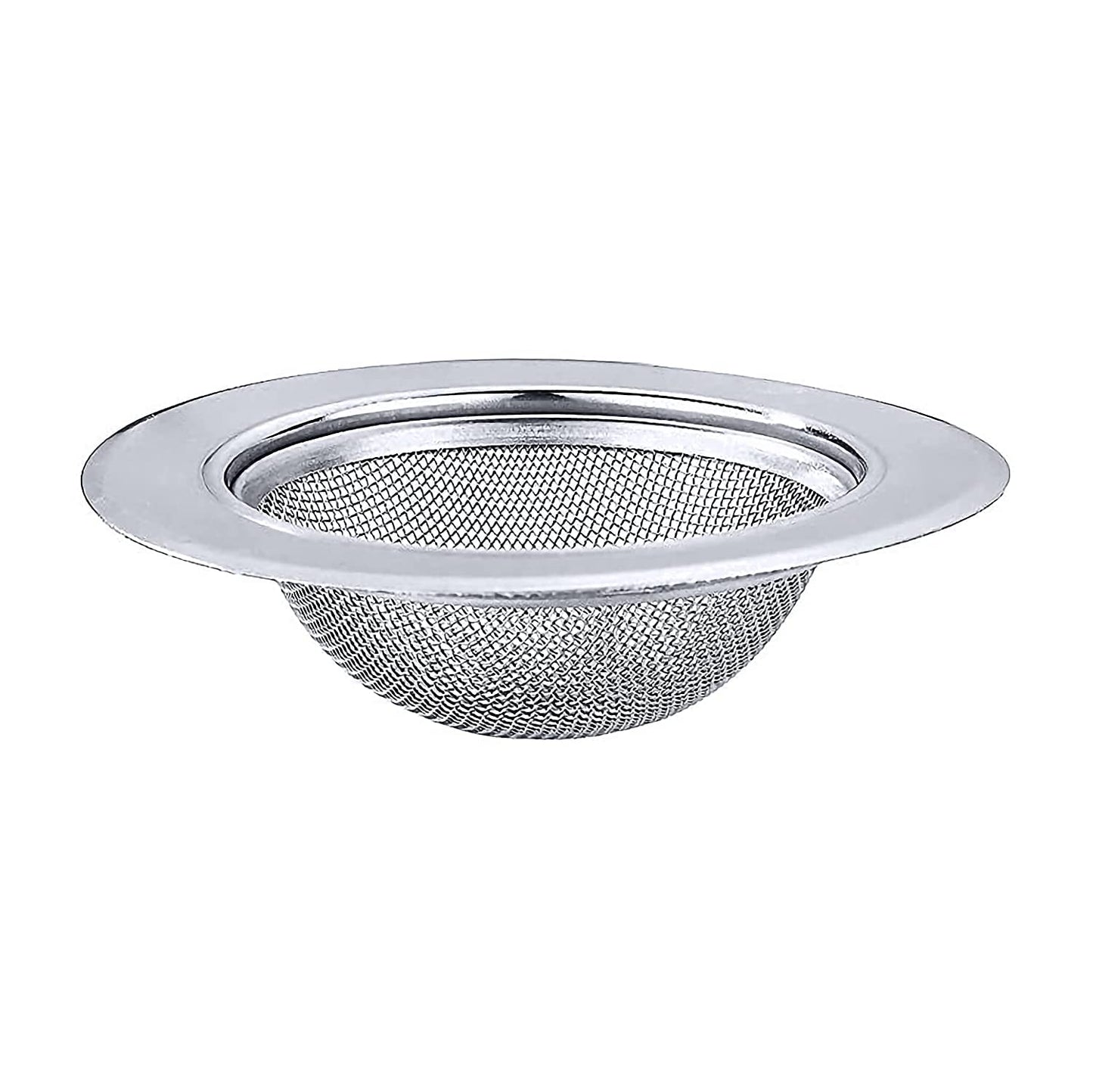 MAPPERZ Non Stick Stainless Steel Sink Strainer Kitchen Drain Basin Basket Filter Food Catcher, Stopper with Wide Rim 4.5" Diameter Drainer/ Jali, Pack of 1