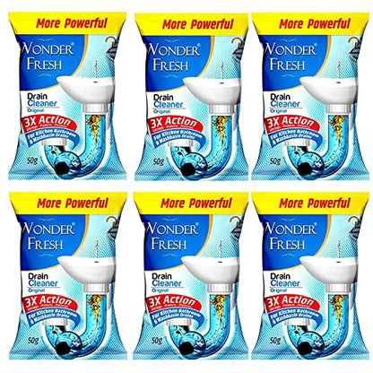 MAPPERZ Drain Cleaner Powder/Removes Clogs And Blockages In Washbasin, Toilet, Bathroom,Sinks, Pipes (50 g, Pack Of 6)