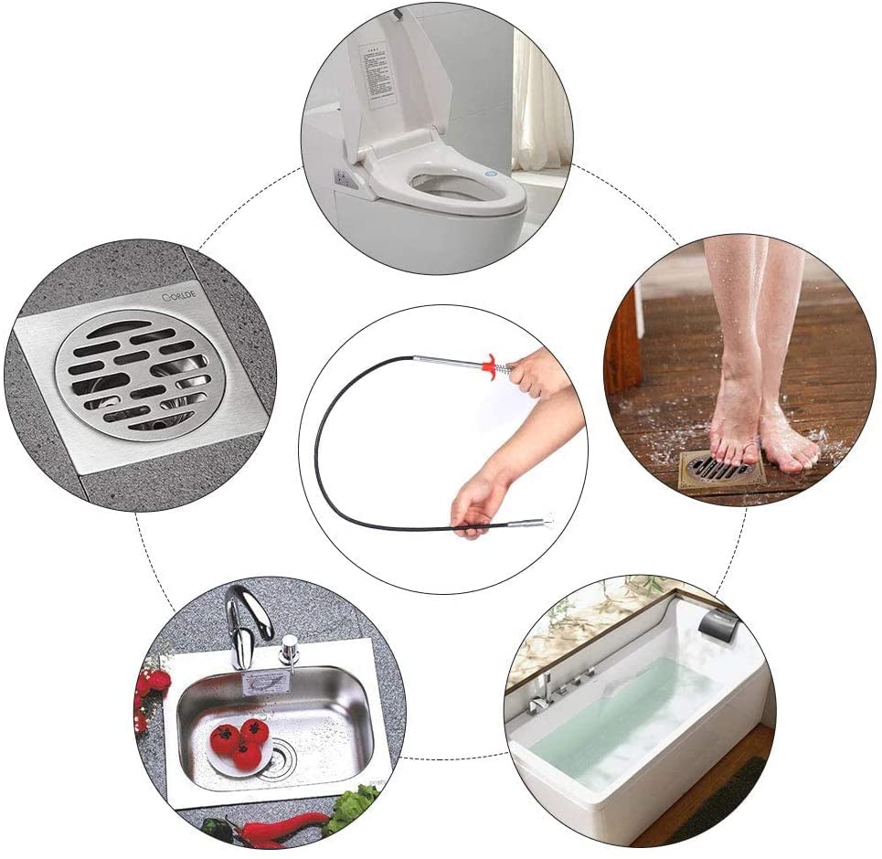 MAPPERZ Flexible Grabber Claw Pick Up Reacher Tool with 4 Claws Bendable Hose Pickup Reaching Assist Tool for Litter Pick/Home Sink/Drains/Toilet