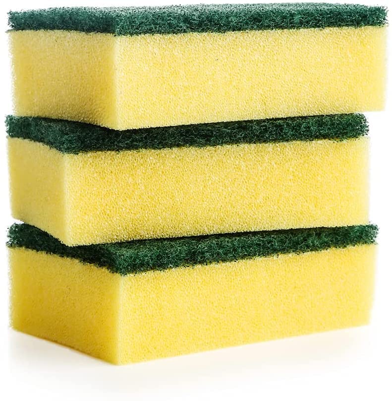 MAPPERZ Multipurpose Scrub pad with Sponge Pad/ 2 in 1 Cleaning Scrubber Dish/Utensil/Tiles/Washbasin - Green and Yellow