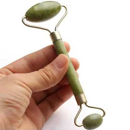 Mapperz Natural Facial Jade Roller Massager | Double Sided Face Rolling Massage Stone Beauty Tool for Face Neck Toning, Firming & Serum Application
