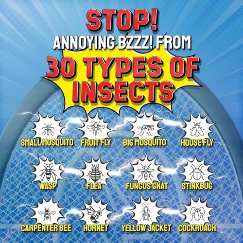 MAPPERZ Mosquito Protection Racket Rechargeable Insect Killer Bat with Rechargeable Bedminton Fly Bugs Trap Bat for Home Bedroom Kitchen (Black)