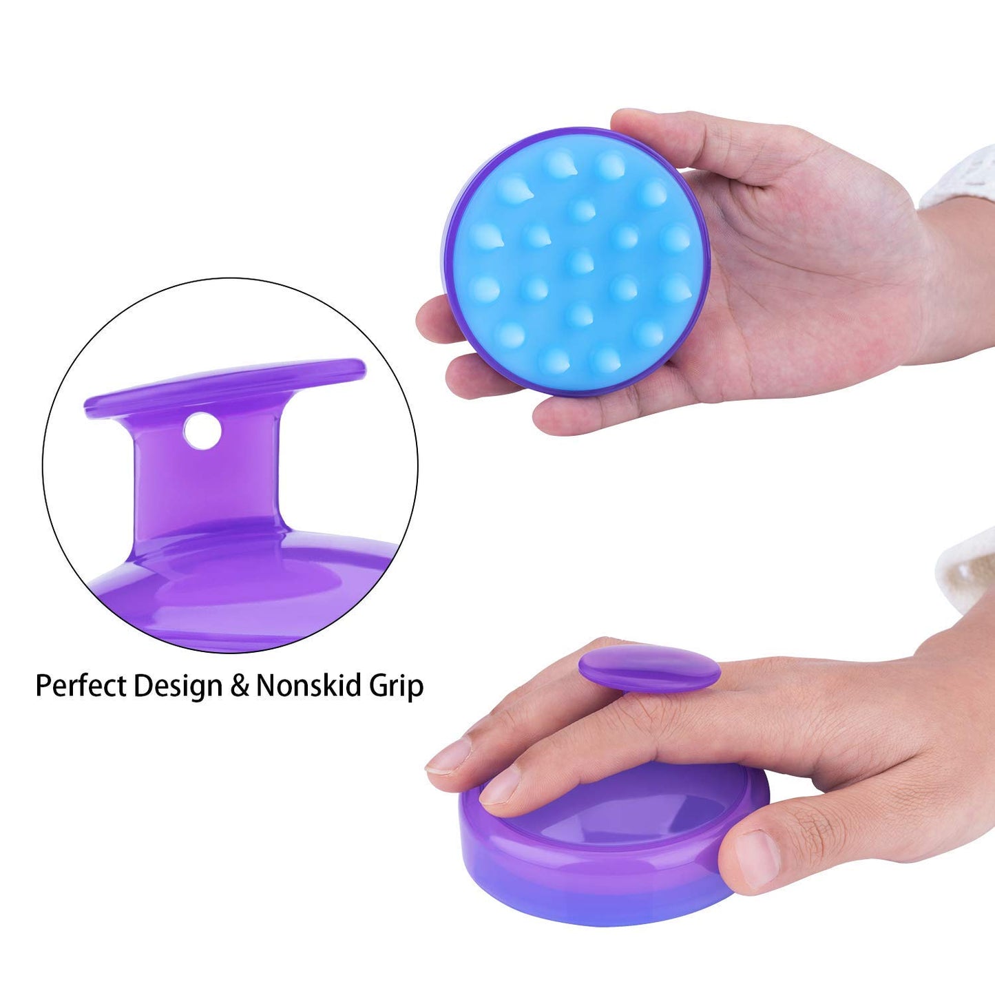 MAPPERZ Silicone Shampoo Scalp Shower Hairbrush/Hair Washing Exfoliating Massager Brush Comb for Men Women - Blue