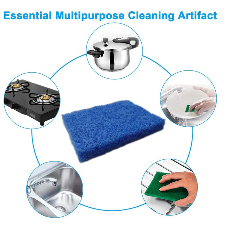 MAPPERZ Multipurpose Scratch Proof Kitchen Utensil Scrubber Pad/Scrubbing Pads for Dishwashing, Bathroom and Toilet Washing, Floor Cleaning - Pack of 4 (Multicolor)