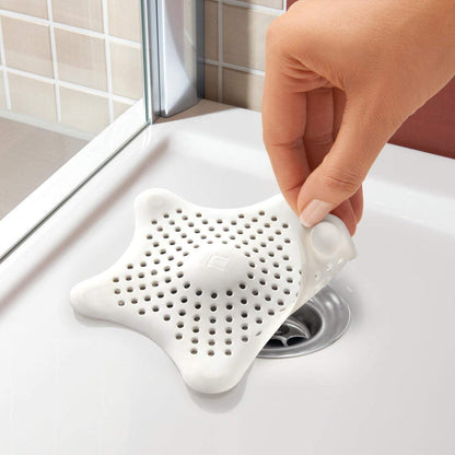 Mapperz Star Kitchen Sink and Bathroom Drain Filter | Hair Catcher | Hair Stopper Bath Plug Plunger | Sink Filter Coater | Shower Drain Covers | (Multicolour, 4 pcs)