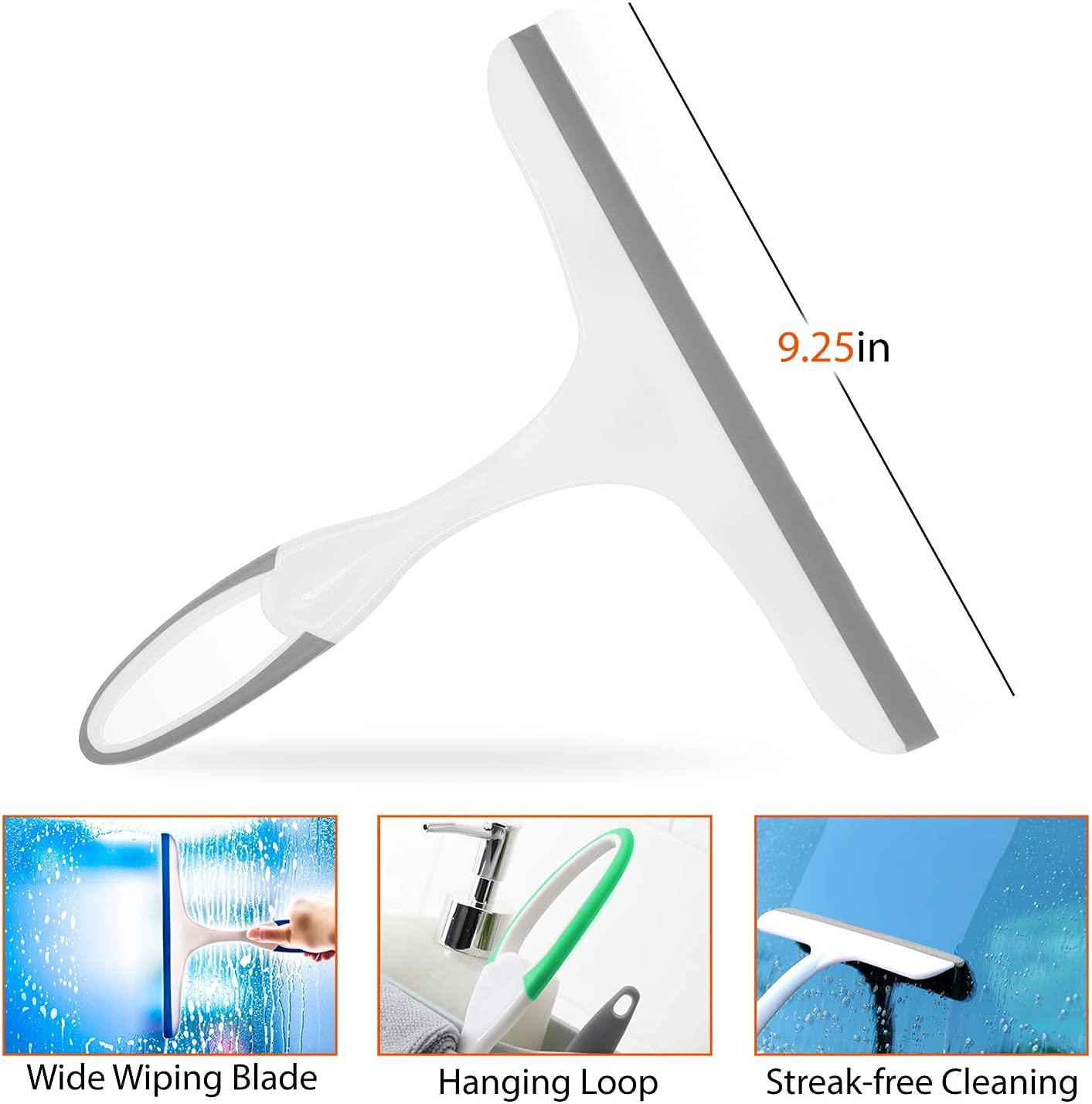 MAPPERZ Car Wash Wiper Windshield and Kitchen Table & Platform Cleaning Wiper Soft Silicone Handle - Multicolor