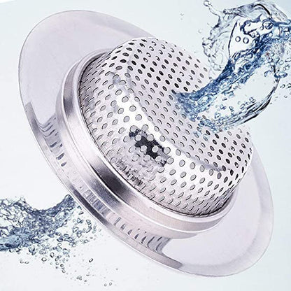 MAPPERZ Non Stick Stainless Steel Sink Strainer Kitchen Drain Basin Basket Filter Stopper Drainer/ Jali