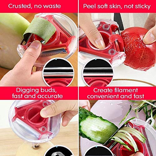 MAPPERZ Multifunctional vegetable Peeler, Contains 3 different blades, Good Grips Swivel Peeler, Fruit and Vegetable Planer, Chef Premium Vegetable Peeler for Vegetable & Fruit, Random Color,Pack Of 1