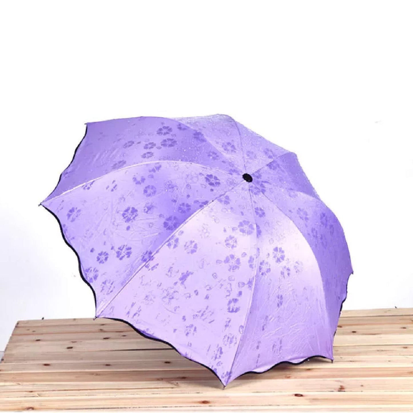 MAPPERZ Light And Beautiful Travel Magic Umbrella Water Contact Gets Pattern Automaticly Strong Cute Designs Folding Umbrella for Rain Sun Light for 2 Persons