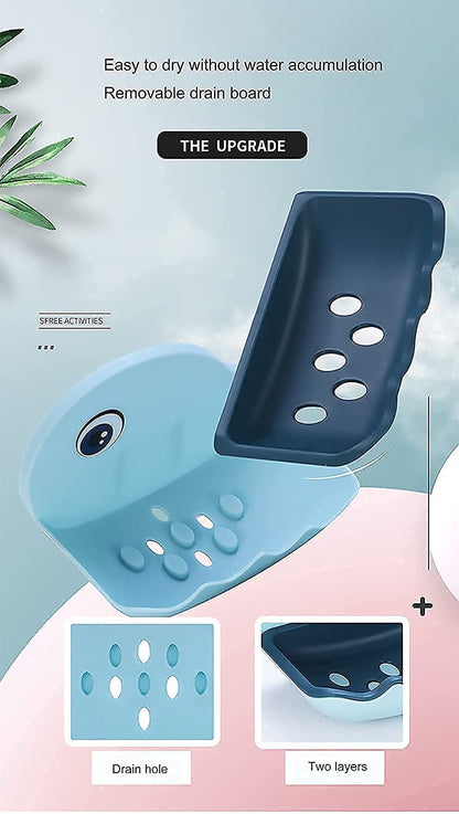Mapperz Kitchen Sponge Holder Bathroom Sponge Soap Water Draining Hanging Plastic Holder Organizer for Faucet Sink Kitchen Soap Holder Water Draining Caddy Over The Faucet Sink Sponge Holder, 1Pc