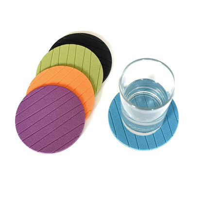 MAPPERZ Non Slip Round Shape Silicon Coasters for Tea Coffee Cups Mugs Beer Cans Bar Glass - Multicolor