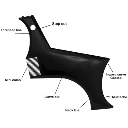 MAPPERZ Beard Shaper for Men Beard Shaper Tool kit With Comb For Home And Salon Use - Black