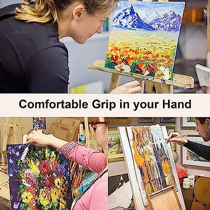 MAPPERZ Stainless Steel Artists Palette Knife Spatula Painting Mixing Scraper Thin and Flexible Art Tools for Oil Painting Acrylic Mixing, Canvas, Cake Icing, Face Painting Knife No. J-4,6 Pack of 02