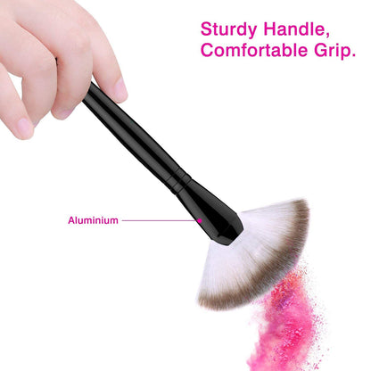 MAPPERZ Professional Fan Makeup Brush Single Soft Face Powder Foundation Blush Sector Fan-shaped Cosmetic Make Up Tool