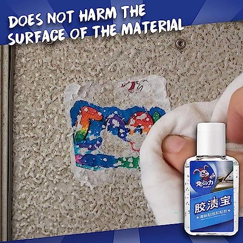 MAPPERZ Unwanted Adhesive Remover, Surface Safe Sticker Adhesive Remover Safely Removes Stickers Labels Decals Residue Tape Chewing Gum Grease Tar Crayon Glue Oil Blood Lipstick, 30ml