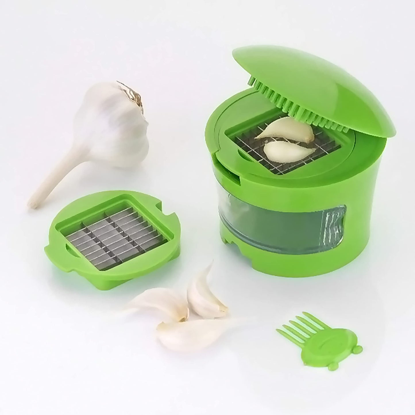 MAPPERZ Garlic Press, Cutter, Crusher, Mincer, and Storage Container Pack of 1
