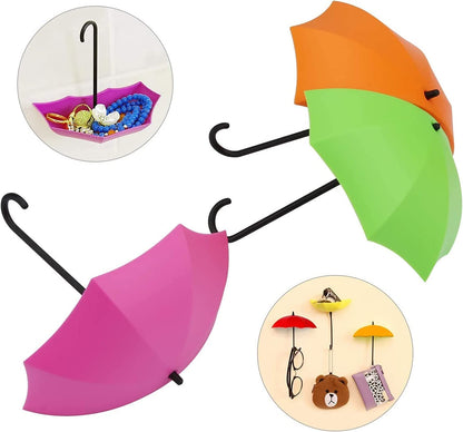 MAPPERZ Plastic Multipurpose Umbrella Key Hat Holder Wall Hanging Hook - (Multicolor)