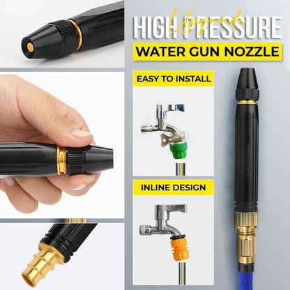 MAPPERZ Copper High Pressure Water Spray Gun, Adjustable Water Pressure Booster Jet Spray Gun, High Pressure, for Bike, Car, Pets, Garden, Floor - Window Cleaning Hose Pipe Spray Water Gun, Pack 1