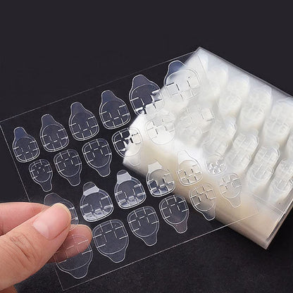 MAPPERZ Double Sided Adhesive Nail Tabs, Ultra Thin & Waterproof Breathable Transparent Jelly Nail Super Sticky Glue Sticker for False Press on Nail Tips Manicure, Transparent, Pack Of 36 Stickers