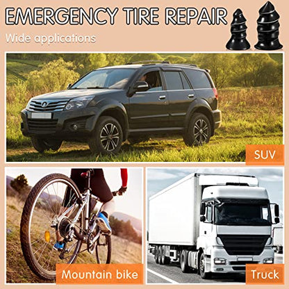 Mapperz Tire Repair Nails 60 Pieces Rubber Screws Fast Tubeless Vacuum Puncture Repair Tool for Car Motorcycle ATV Tire Puncture Repair