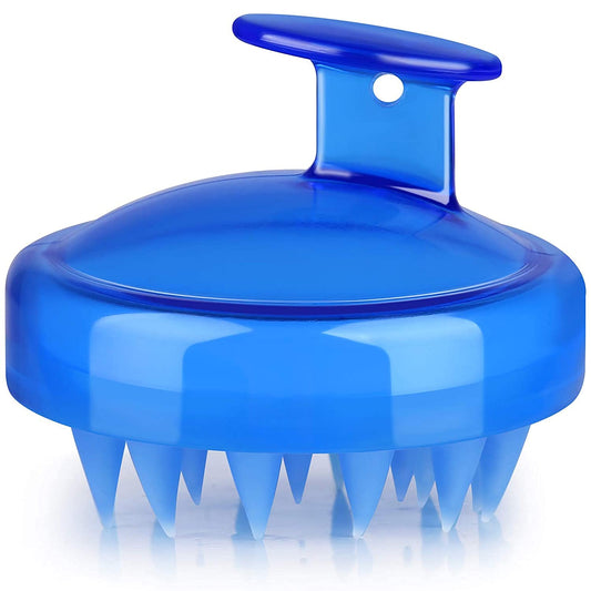 MAPPERZ Silicone Shampoo Scalp Shower Hairbrush/Hair Washing Exfoliating Massager Brush Comb for Men Women - Blue