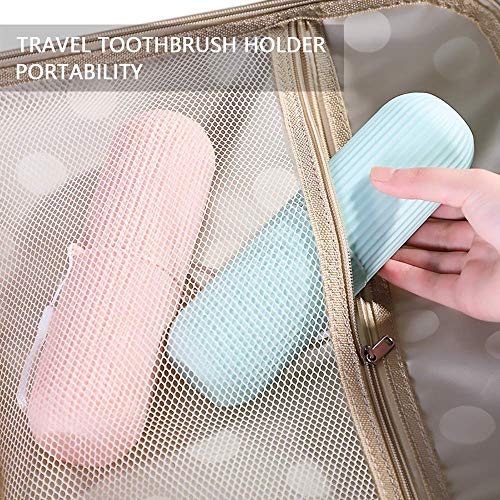 MAPPERZ Capsule Shape Travel Toothbrush Toothpaste Case Holder Portable Toothbrush Storage Plastic Toothbrush Holder - Multicolor (3)
