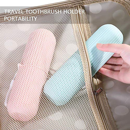 MAPPERZ Capsule Shape Travel Toothbrush Toothpaste Case Holder Portable Toothbrush Storage Plastic Toothbrush Holder - Multicolor (3)