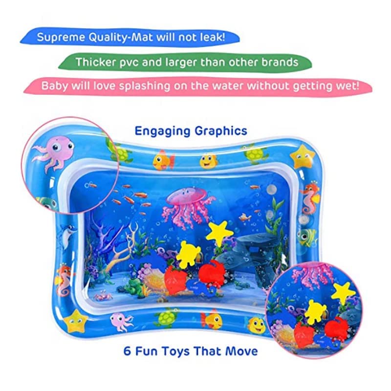 MAPPERZ Baby Kids Water Play Mat Toys Baby Slapped Pad Water & Leak Proof Baby Carpet Inflatable, Fun & Play Centre Indoor and Outdoor Water Play Mat for Babies