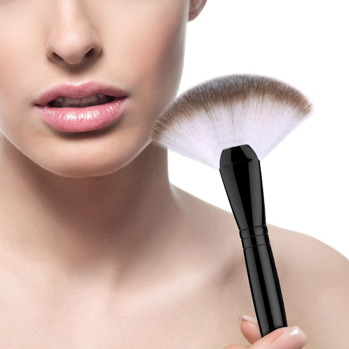 MAPPERZ Professional Fan Makeup Brush Single Soft Face Powder Foundation Blush Sector Fan-shaped Cosmetic Make Up Tool