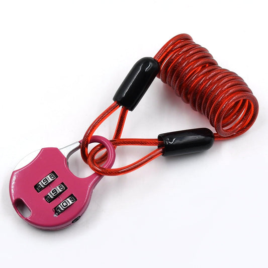 MAPPERZ Safety Lanyard Spring for Padlock Resettable Spral Cable for Lock Suitcases Luggage Bikes with Safety (Pack of 1)