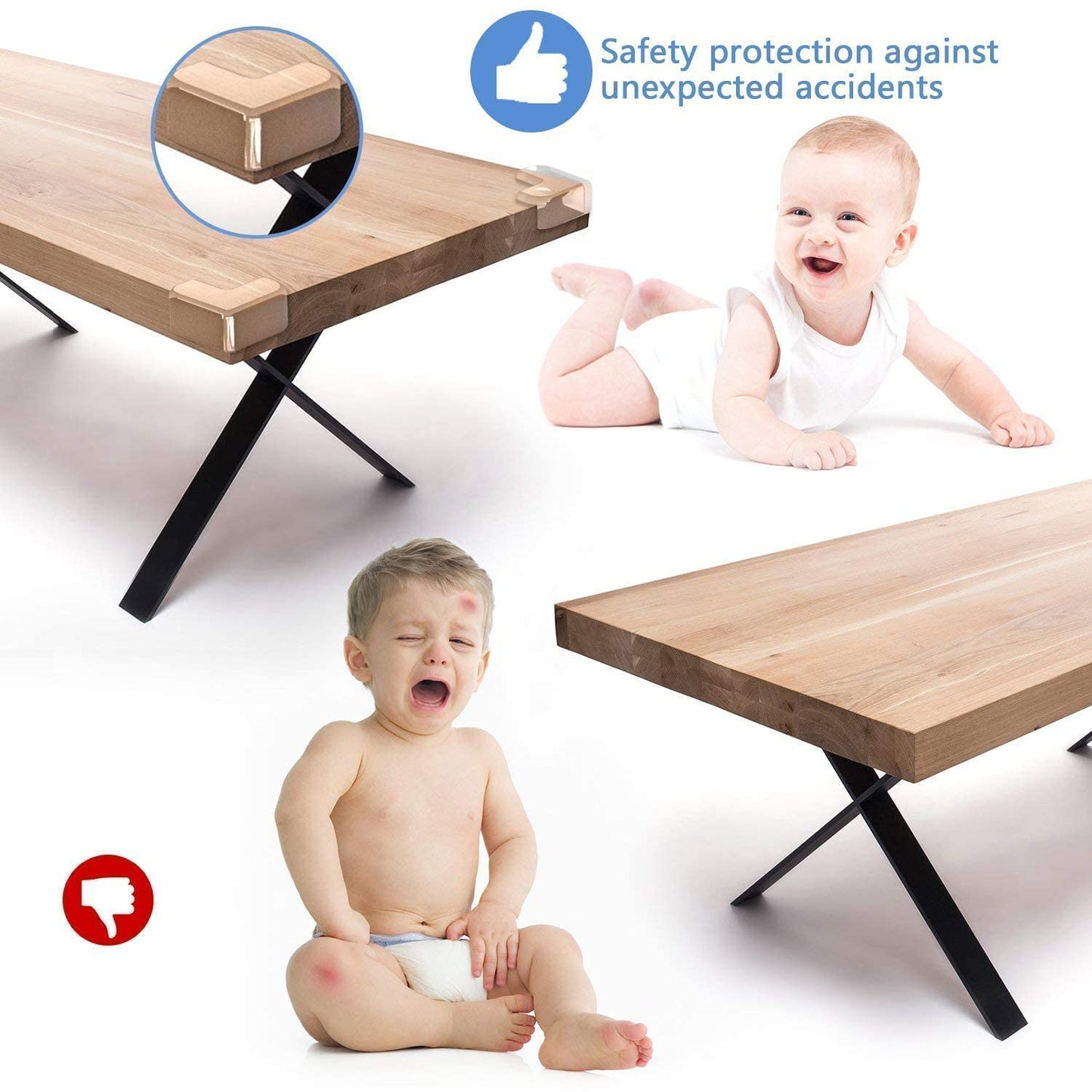 MAPPERZ Table Corner Protector-Rewup Corner Protector for Kids Table Guards for Baby Child Safety Self Adhesive Clear Safety Guard Gel Table and Soft PVC Transparent Furniture and Sharp Proofing