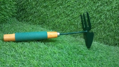 MAPPERZ Double Hand Hoe Gardening Tool with Wooden Handle 2 in 1 Hand Hoe for Precise Cultivation