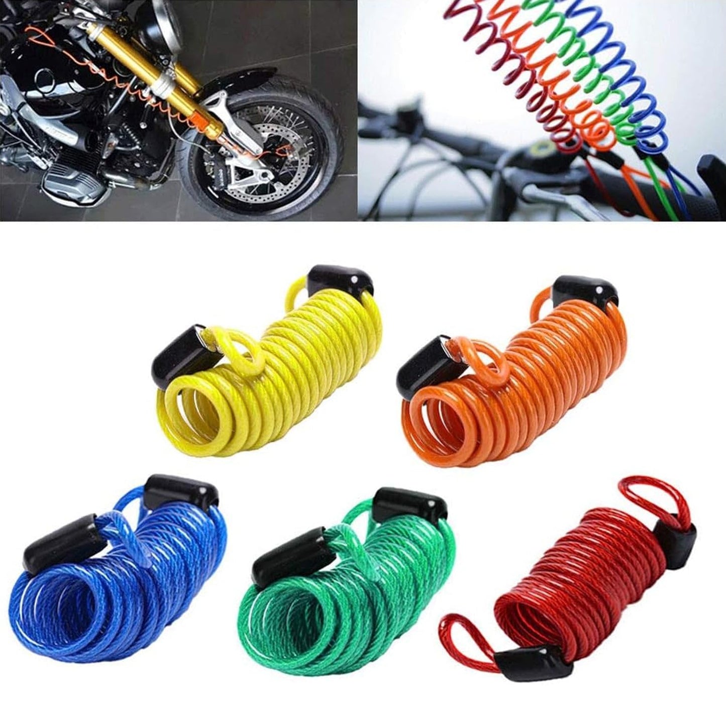 MAPPERZ Safety Lanyard Spring for Padlock Resettable Spral Cable for Lock Suitcases Luggage Bikes with Safety (Pack of 1)