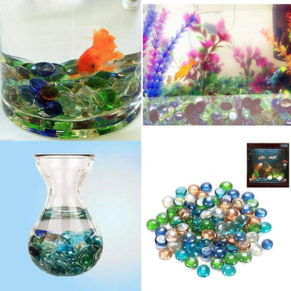 MAPPERZ Blend Reflective Round Glass, Decorative for Natural Fish Tank, Vase Fillers and Landscaping with Flat Bottom Marble Beads for Home Decorative Art Craft Vase
