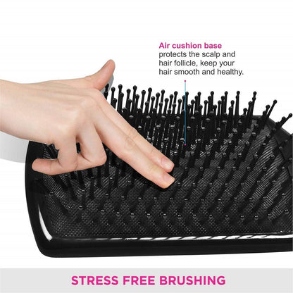 MAPPERZ Hair Straightener Brush/ Large Square Air Cushion Detangle Paddle Brush with Ball Tip Bristles For Professional Hair Styling and Cutting/ Men and Women