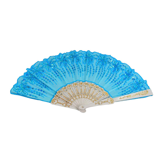 MAPPERZ Handheld Folding Fans Chinese Retro Style, Handheld Folding Fans, Silk Fans and Elegant Tassels for Dance Party,Wedding Decoration, Birthday Party, Photo Booth, Random Color, Pack of 1
