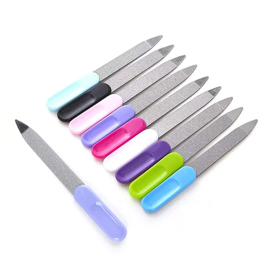 MAPPERZ Nail Filer Stainless Steel Nail Filer for Women Filer for Nails Great for Home Salon with Anti-Slip Handle