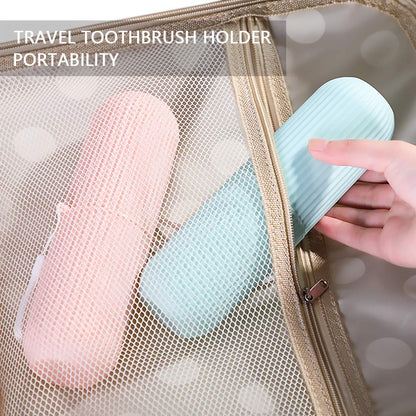 MAPPERZ Capsule Shape Travel Toothbrush Toothpaste Case Holder Portable Toothbrush Storage Plastic Toothbrush Holder - Multicolor (2)