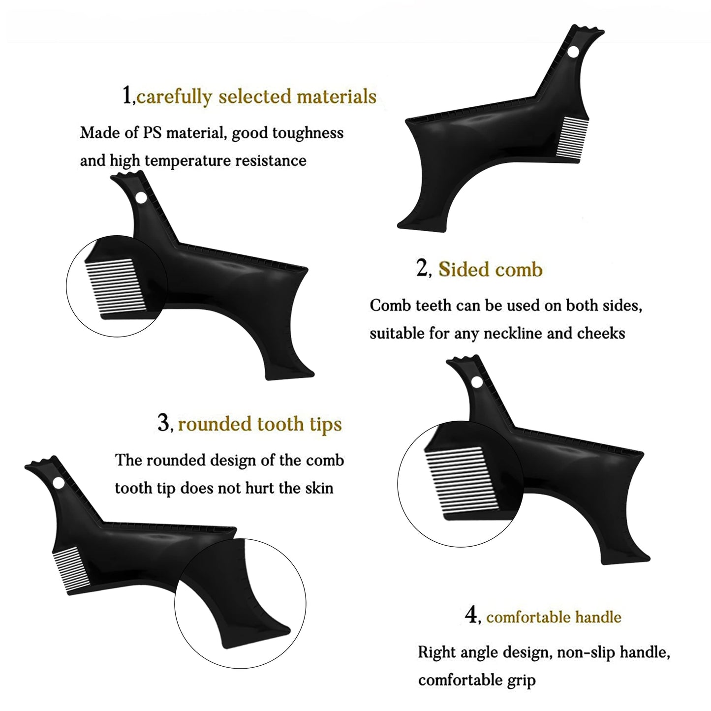 MAPPERZ Beard Shaper for Men Beard Shaper Tool kit With Comb For Home And Salon Use - Black