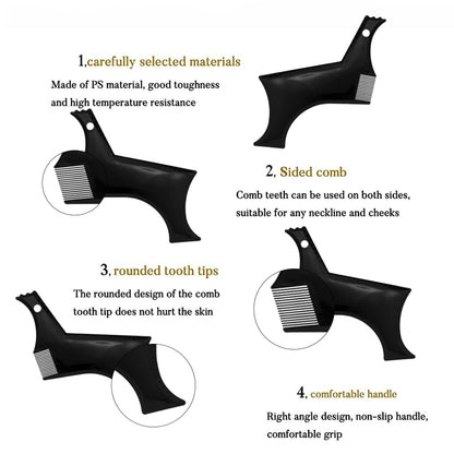 MAPPERZ Beard Shaper for Men Beard Shaper Tool kit With Comb For Home And Salon Use - Black